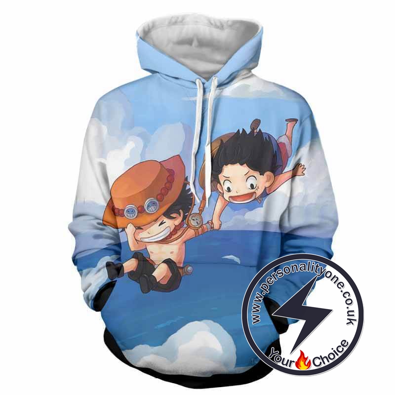 One Piece - Kid Luffy and Ace 3D - Hoodies